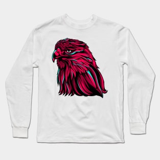 angry eagle head feather Long Sleeve T-Shirt